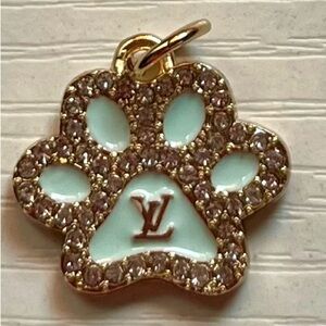 NEW Baby Blue Crystal Paw Charm – Gold Tone Pet Lover Pendant